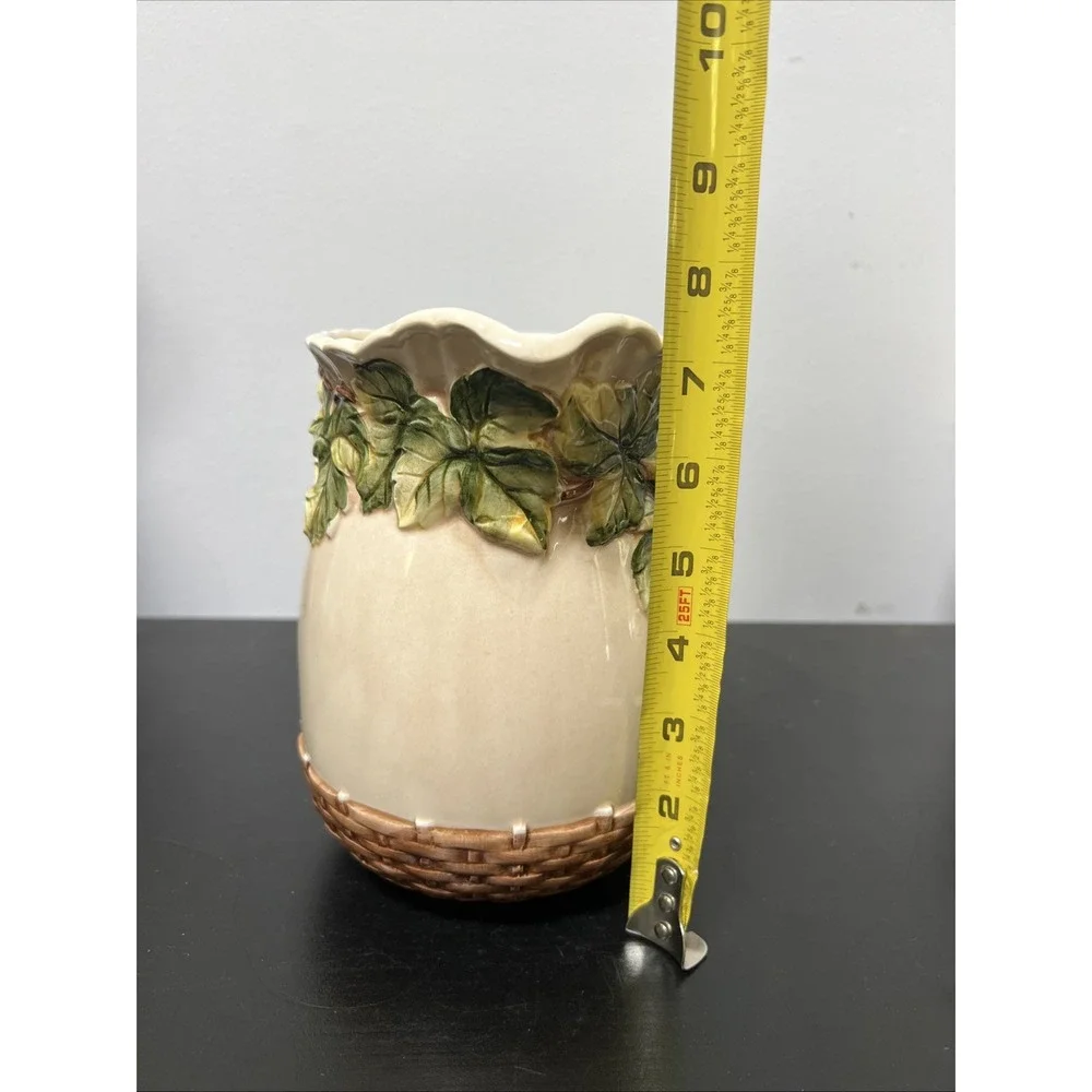 Takahashi‎ San Francisco Pitcher Grapevine Basket Weave Hand Painted